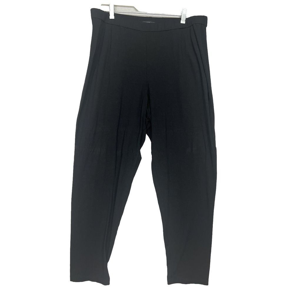 Eileen Fisher Women’s Viscose Blend Black Ankle Crop Pants Size Large